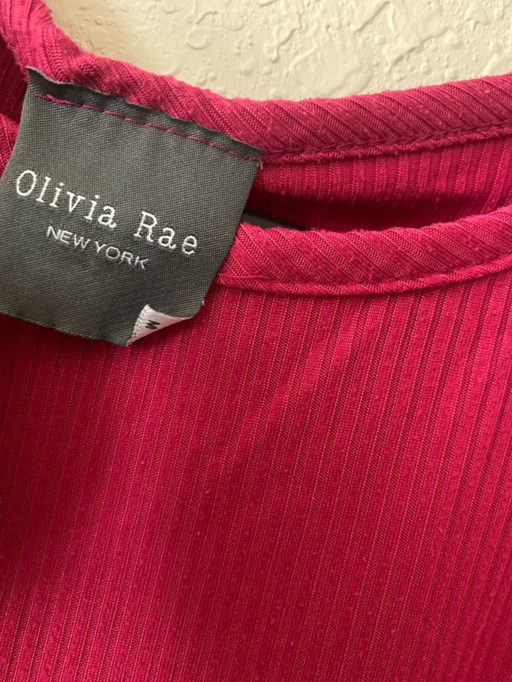 Olivia Rae Ribbed Tank in Fuchsia Pink - Picture 8 of 9